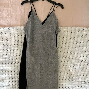 Cider Gray and Black Mini Dress